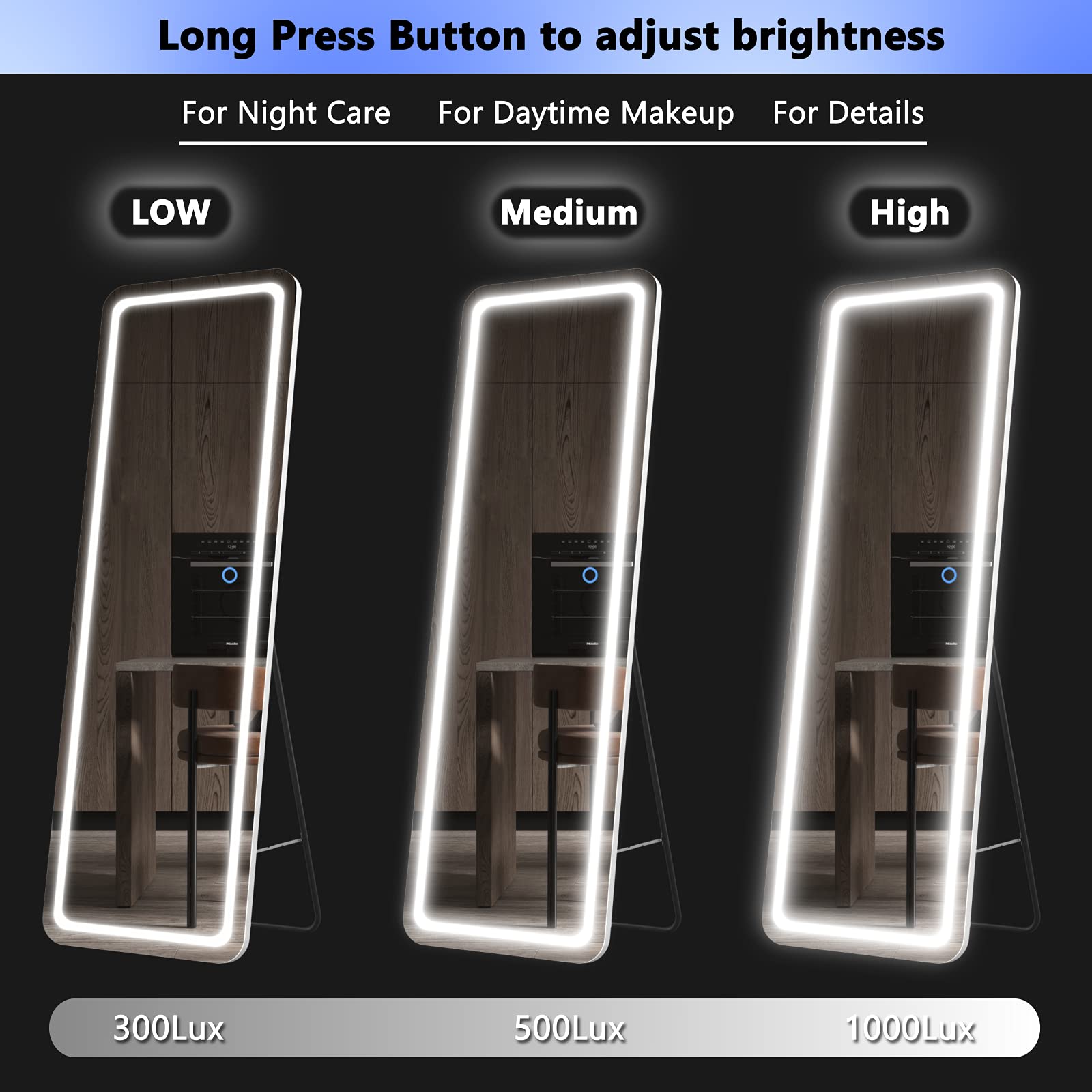 Amazon.co.jp: Virose フルレングス LEDライトミラー 63インチ x 20